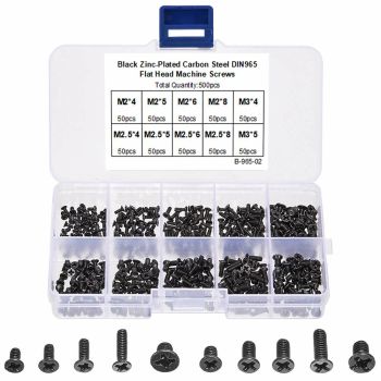 Juego de 500 tornillos planos de cabeza plana Phillips M2 M2.5 M3 KM Set para modelo de RC