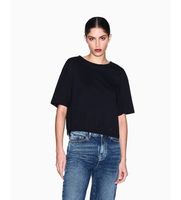 ax armani exchange para mujer xw001709af17172uc001 camiseta big sleeves negro m casual algodon sin mangas  tirantes