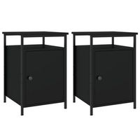 mesitas de noche 2 uds madera contrachapada negro 40x42x60 cm vidaxl