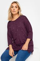 yours top con vuelo morado adornado con estrellas mujer curvy y tallas grandes yours