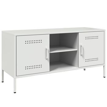 Mueble De Tv De Acero Blanco 100,5x39x50,5 Cm Vidaxl