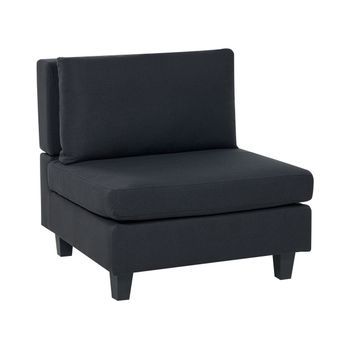 Sillón De Tela Módulo 1 Plaza Acolchado Con Cojín Negro Unstad