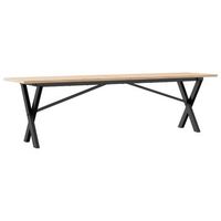 mesa de centro marco x madera maciza pino y acero 160x40x45 cm vidaxl