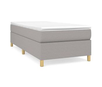 Cama box spring con colchón tela gris claro 90x200 cm