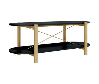Mesa de café - mesa de centro madera contrachapada negro 110x48x40 cm