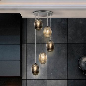 Lámpara de techo led ovila (5x8w)