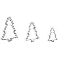 conjunto de 3 decoraciones de navidad led para interior y exterior arboles navidenos con luces base de metal negro lofsen