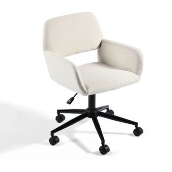 Silla de oficina escandinava giratoria de tela beige