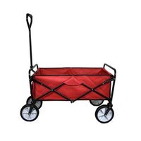 carretilla de jardin plegable roja para jardineria con funda impermeable
