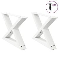 patas para mesa de centro 2 unidades color blanco 60 x 30-313 cm acero vidaxl