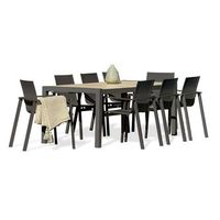 conjunto de comedor de jardin 8 plazas con tablero ceramica