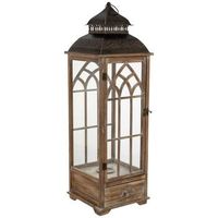 farol de madera marron 315x315x101h cm