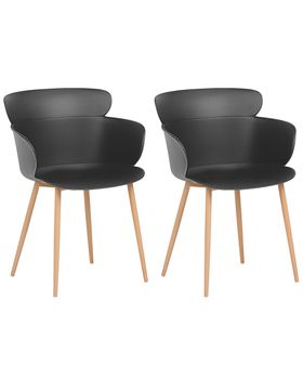 Conjunto de 2 sillas de comedor  negro