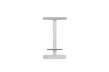 Taburete 63 cm  asiento verde estructura blanco