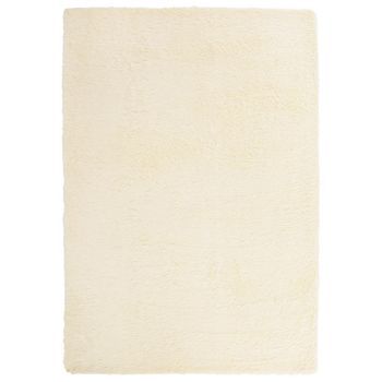 Alfombra Peluda De Pelo Largo Navarra Crema 160x230cm Poliéster Vidaxl