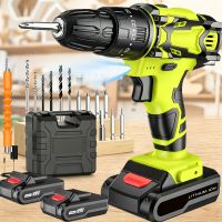 taladro percutor inalambrico de 21 v destornillador electrico de 2 velocidades taladros electricos de alta velocidad taladro con bateria recargable taladro domestico con broca herramienta