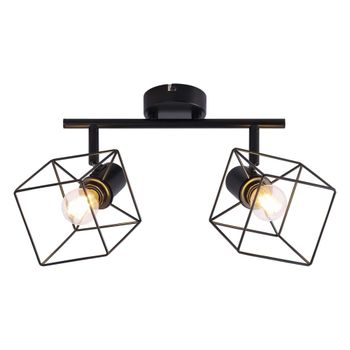 Reidinger - foco de techo de metal, color negro, 27 cm, 2 luces, e14