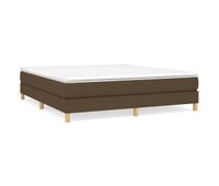 cama box spring con colchon tela marron oscuro 160x200 cm