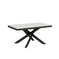 mesa extensible 90x160264 cm volantis evolution fresno blanco estructura antracita