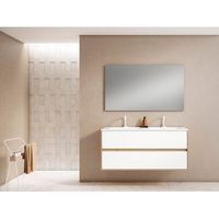 mueble mydesign 120 cm 2s estructura roble moderno frontal blanco mate pack mueble  lavabo