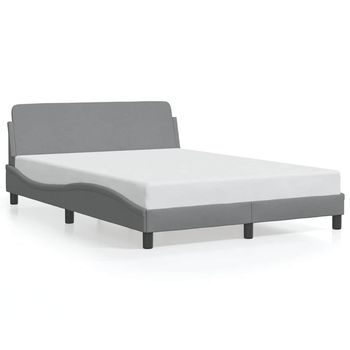 Estructura De Cama Dover Tela Gris Claro 140x200 Cm Vidaxl