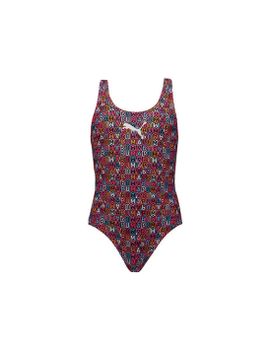 Bañador Puma Swim Girls Printed Swimsuit 1P Infantil Multicolor