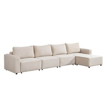 Sofá Cama Modular Vina Beige - 380 X 168 Cm