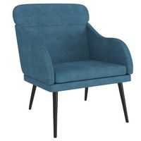 sillon de terciopelo azul 63x76x80 cm vidaxl