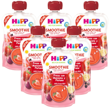 Hipp Smoothie Fresa con Manzana y Plátano BIO +12m 6x120 ml