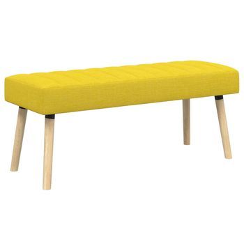 Banco Con Tapizado En Canal Amarillo Claro 110 X 40 X 46 Cm Vidaxl