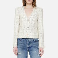 anine bing anitta checked tweed jacket - m