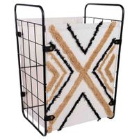 cesto de la ropa de metal y tela 46x35x5563h cm
