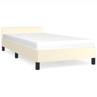 cama individual  cama para adultos  estructura de cama con cabecero cuero sintetico crema 90x190 cm