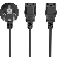 cable cpu aisens a132-0865 3m schuko a 2xc13 h05-vv-f 075mm negro