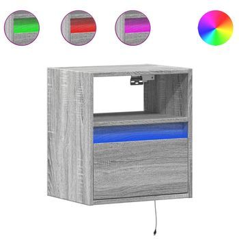 Muebles Tv De Pared Luces Led 2 Uds Gris Sonoma 41x31x45 Cm Vidaxl