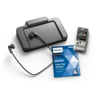grabadora de voz philips dpm670003 con pedal de control y auriculares estereo