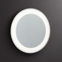 espejo redondo de 70 cm con decoracion iluminada por led y sensor tactil