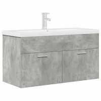 mueble de bano con lavabo incorporado y grifo gris hormigon vidaxl
