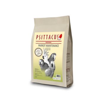 PSITTACUS - Parrot Maintenance, complete bird food for medium and large parrots, available in 3 kg and 15 kg sizes, enriched with vitamins A, D3, E, C, and B for balanced nutrition and optimal