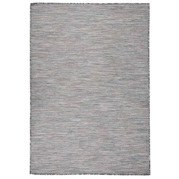 Alfombra De Exterior De Tejido Plano Marrón Y Azul 160x230 Cm Vidaxl