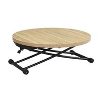 mesa centro redonda elevable y extensible funcional