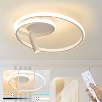 nettlife lampara de techo led regulable 40 cm lampara de dormitorio diseno moderno 37 w lampara de salon con foco blanco