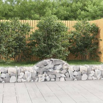 Cestas De Gaviones 5 Piezas | Gavión Para Piedras | Gavión Decorativo Forma De Arco Hierro 200x30x40/60 Cm Cfw849033
