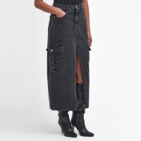 barbour international tamsin denim maxi skirt - uk 14