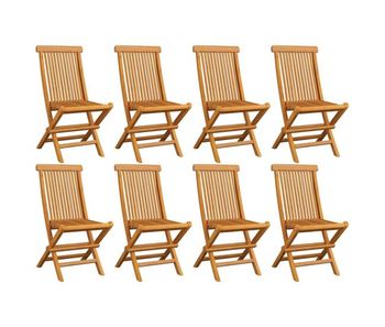 Sillas de jardin plegables 8 unidades madera maciza de teca