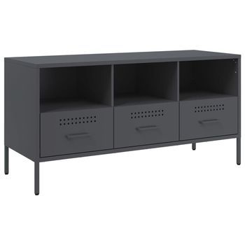 Mueble Para Tv Acero Gris Antracita 100,5x39x50,5 Cm Vidaxl