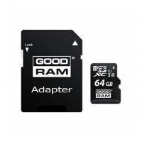 goodram micro sd xc 64gb clase 10  adaptador sd