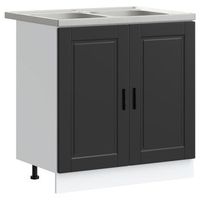mueble bajo para fregadero con almacenamiento porto 2 piezas negro