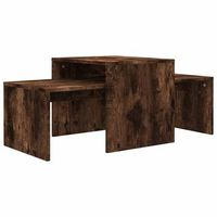 set de 2 mesas de centro - mesas de cafe madera contrachapada roble ahumado 100x48x40cm