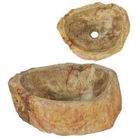 lavabo de piedra fosil color crema 45x35x15 cm vidaxl